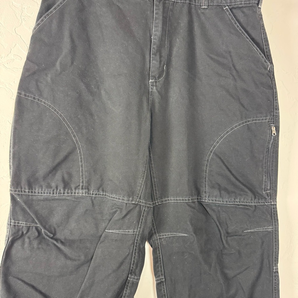 VTG Y2K Alf Kuhl Denim Jeans Pants Solid Black Wash Wide Leg Baggy Skater Cotton - Picture 4 of 12